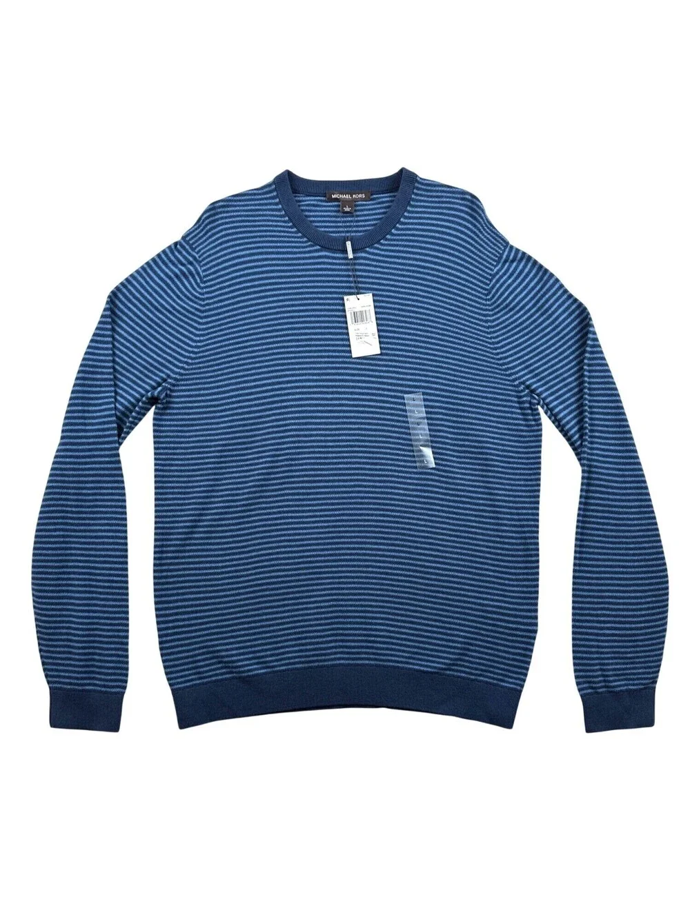 NEW Michael Kors Small Blue Stripe Crew Neck Sweater Large